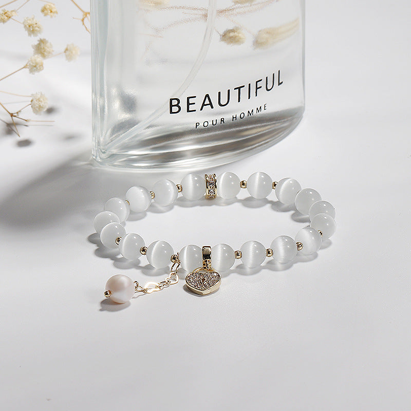 Opal Heart Lock Bracelet For Women
