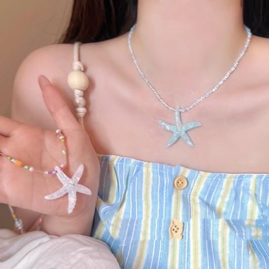 Summer Dopamine Starfish Beaded Necklace