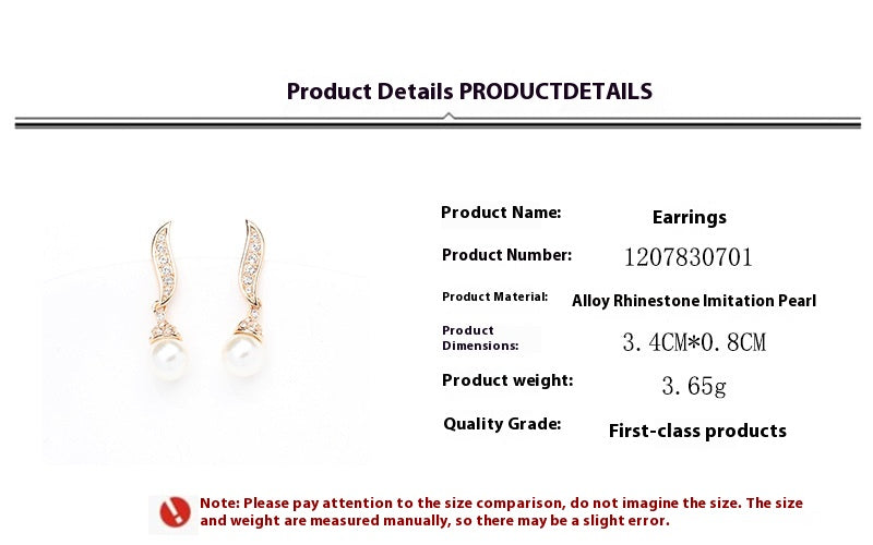 Classic Elegant Two-Tone Gold & Silver Artificial Pearl Earrings