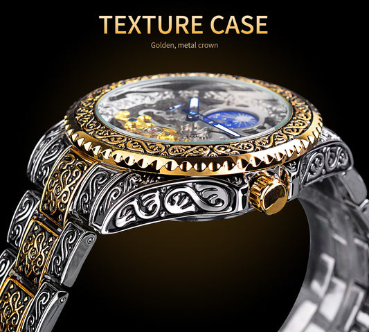 Carved Tourbillon Mechanical Watch