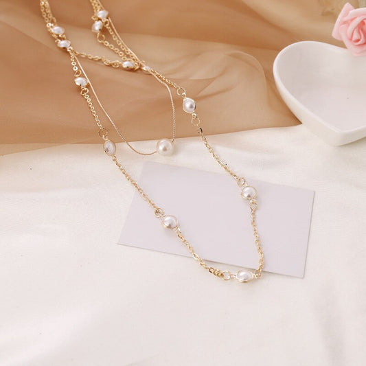 All-Match Pearl Necklace Set with Earrings