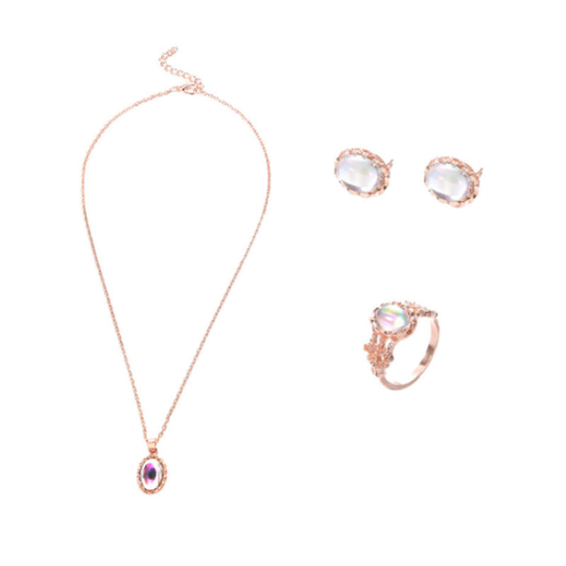 Coloured Pearl Pendant Necklace Set