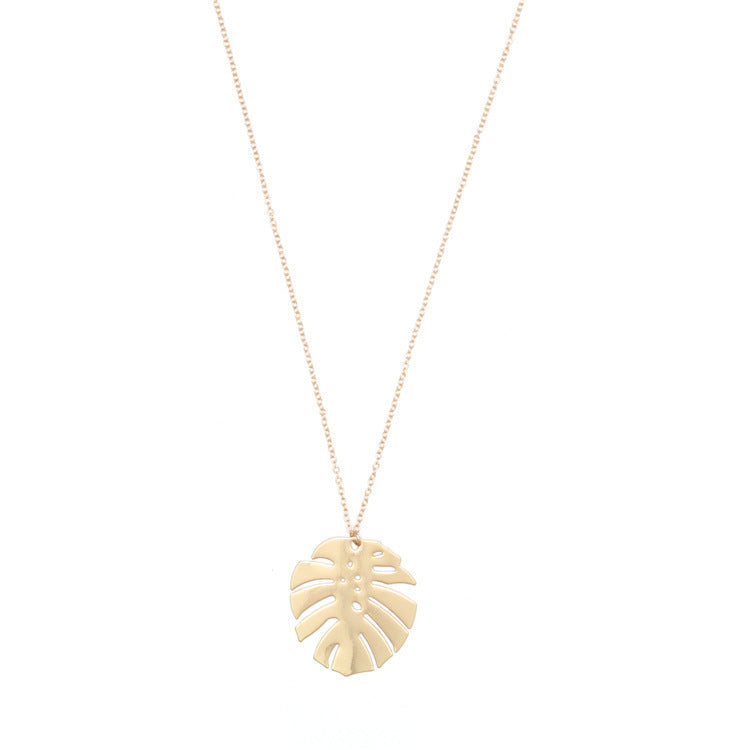 Women's Leaf Shape Pendant Necklace