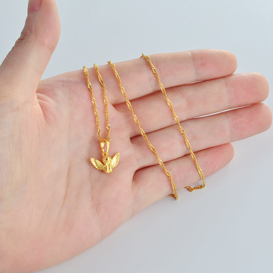 Gold Mini Angel Baby Pendant Necklace