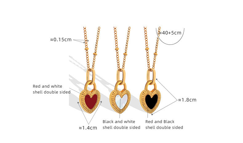 Double-Sided Color Heart-Shaped Necklace