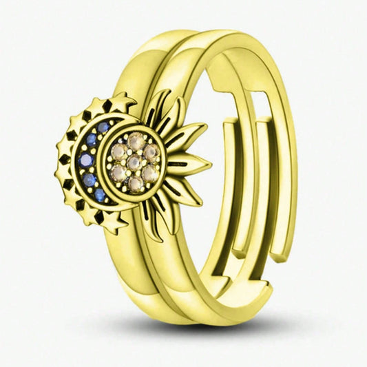 Sun and Moon Couple Rings