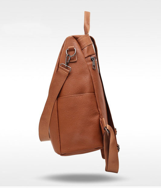 Large Capacity Leather Backpack