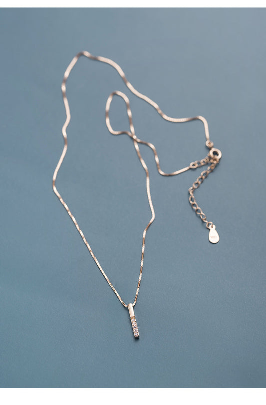 Vertical Bar Clavicle Necklace, S925 Sterling Silver