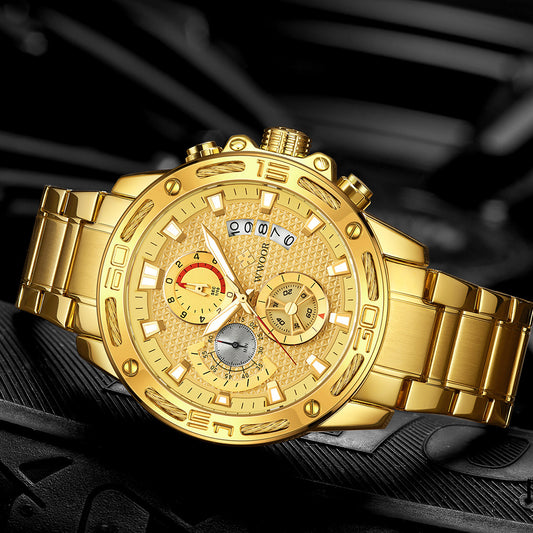 Luxury Gold Stainless Steel Quartz Watch