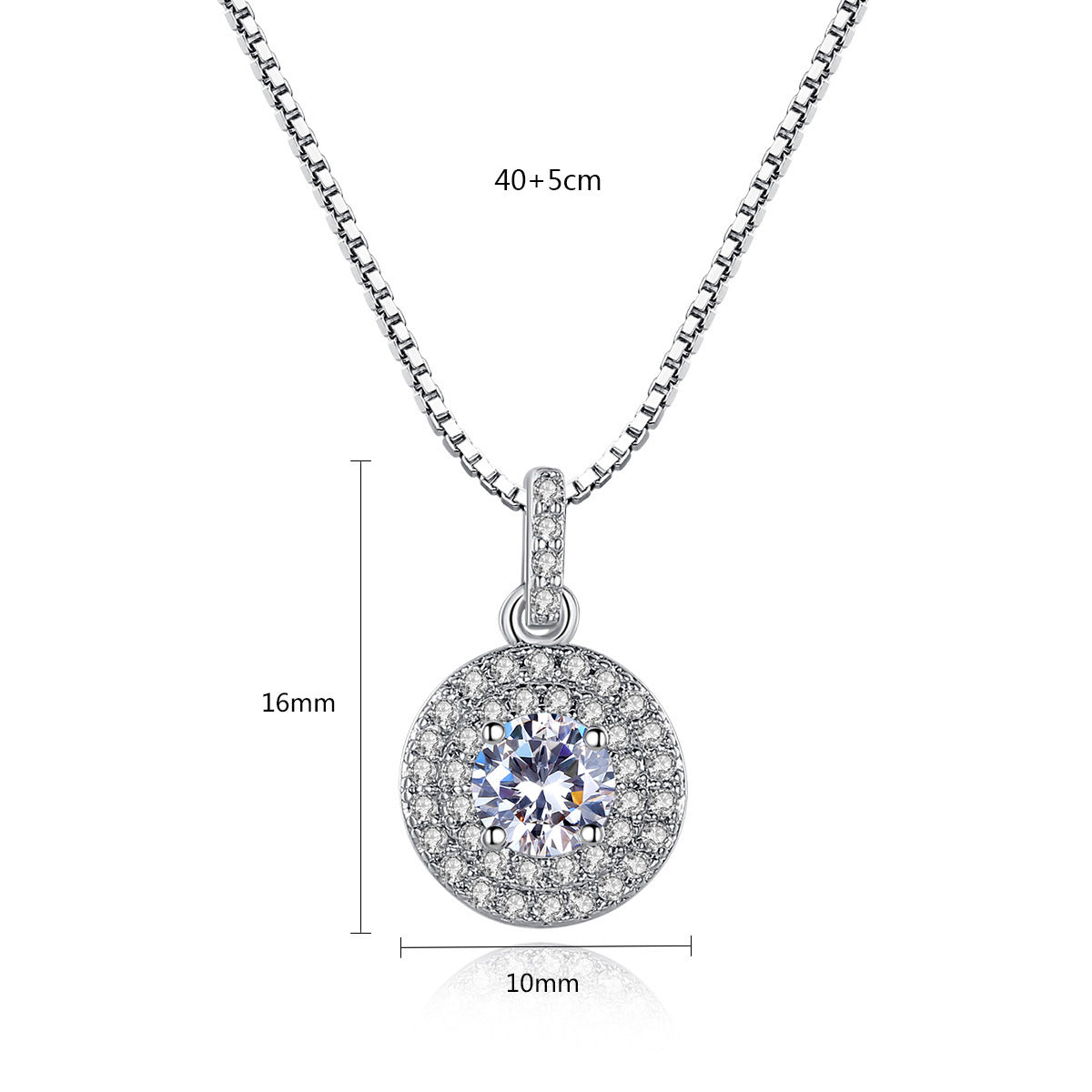 Zircon Round Pendant Necklace