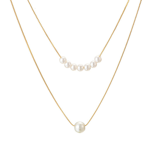 Double Pearl Necklace