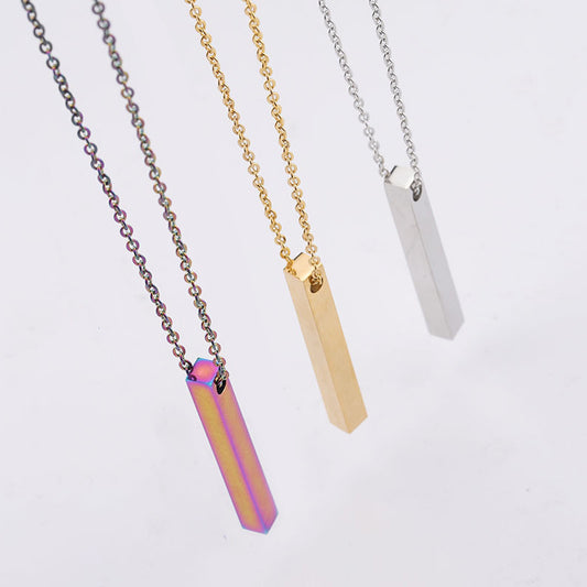 Unisex Minimalist Square Pendant Necklace