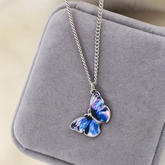 Blue Butterfly Necklace