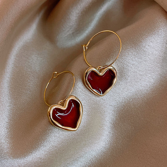 Versatile Heart-Shaped Alloy Earrings