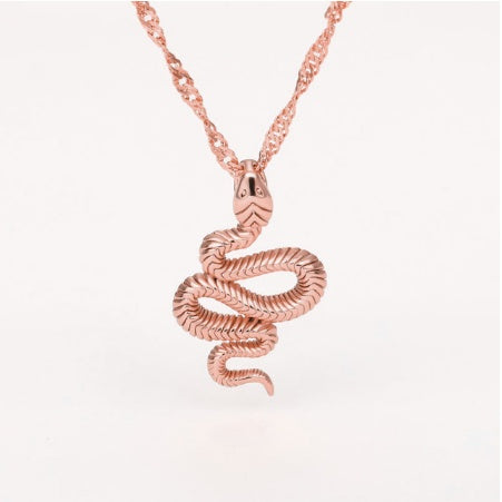 Snake Necklace, Gold, Silver, and Rose Gold