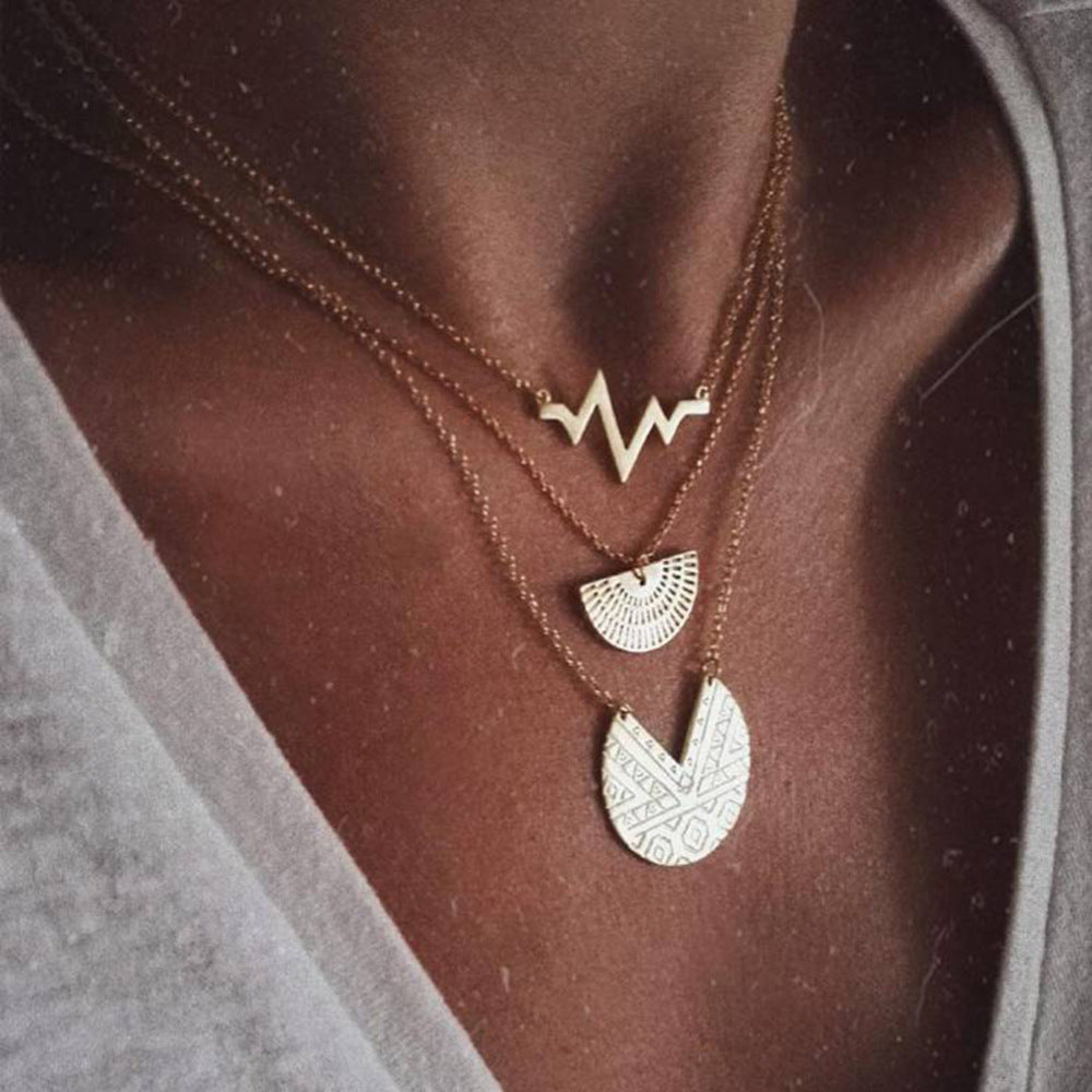 Boho Geometric Multi-Layer Necklace