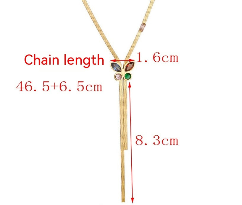 Gold Butterfly Stainless Steel Necklace