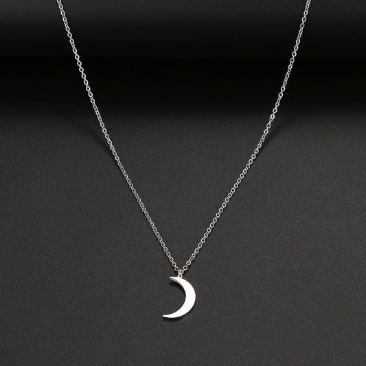 Simple Moon Pendant Necklace