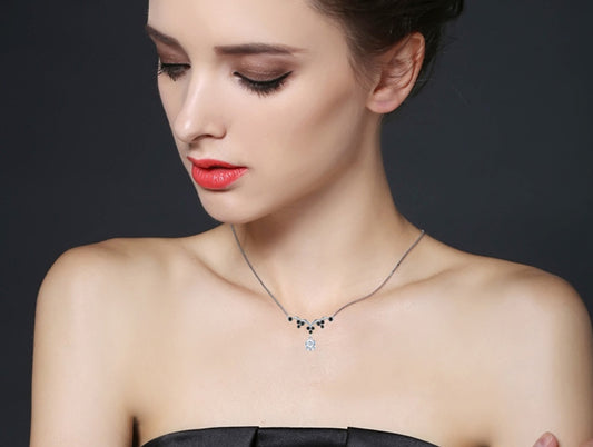 Elegant Sterling Silver Zircon Necklace