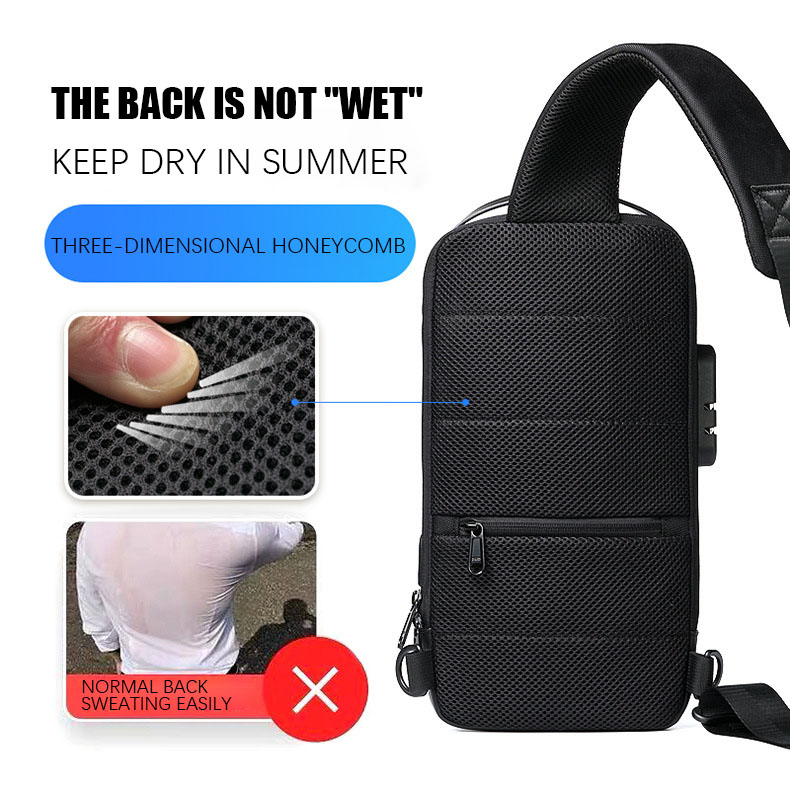 Waterproof USB Crossbody Shoulder Sling Bag
