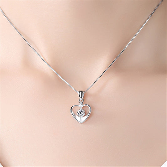Zircon Heart Pendant Necklace