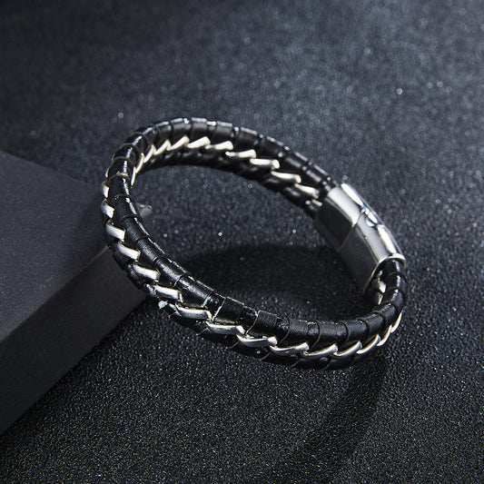 Men’s Woven Leather Bracelet