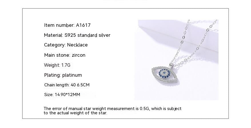 Silver Blue Eye Necklace