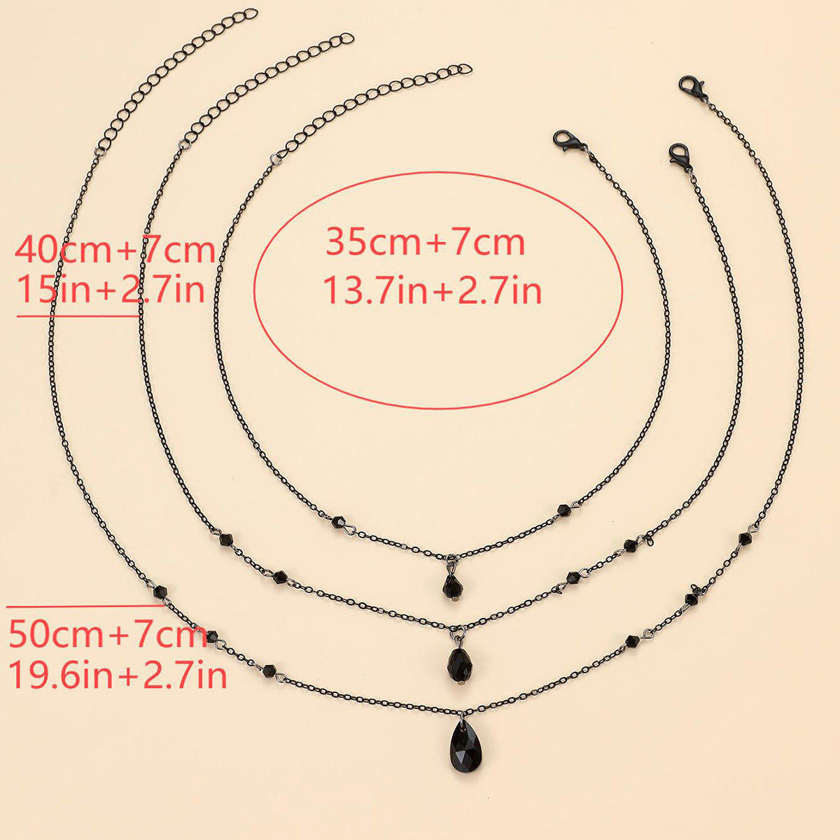 Retro Gothic Blood Drop Tassel Layered Necklace