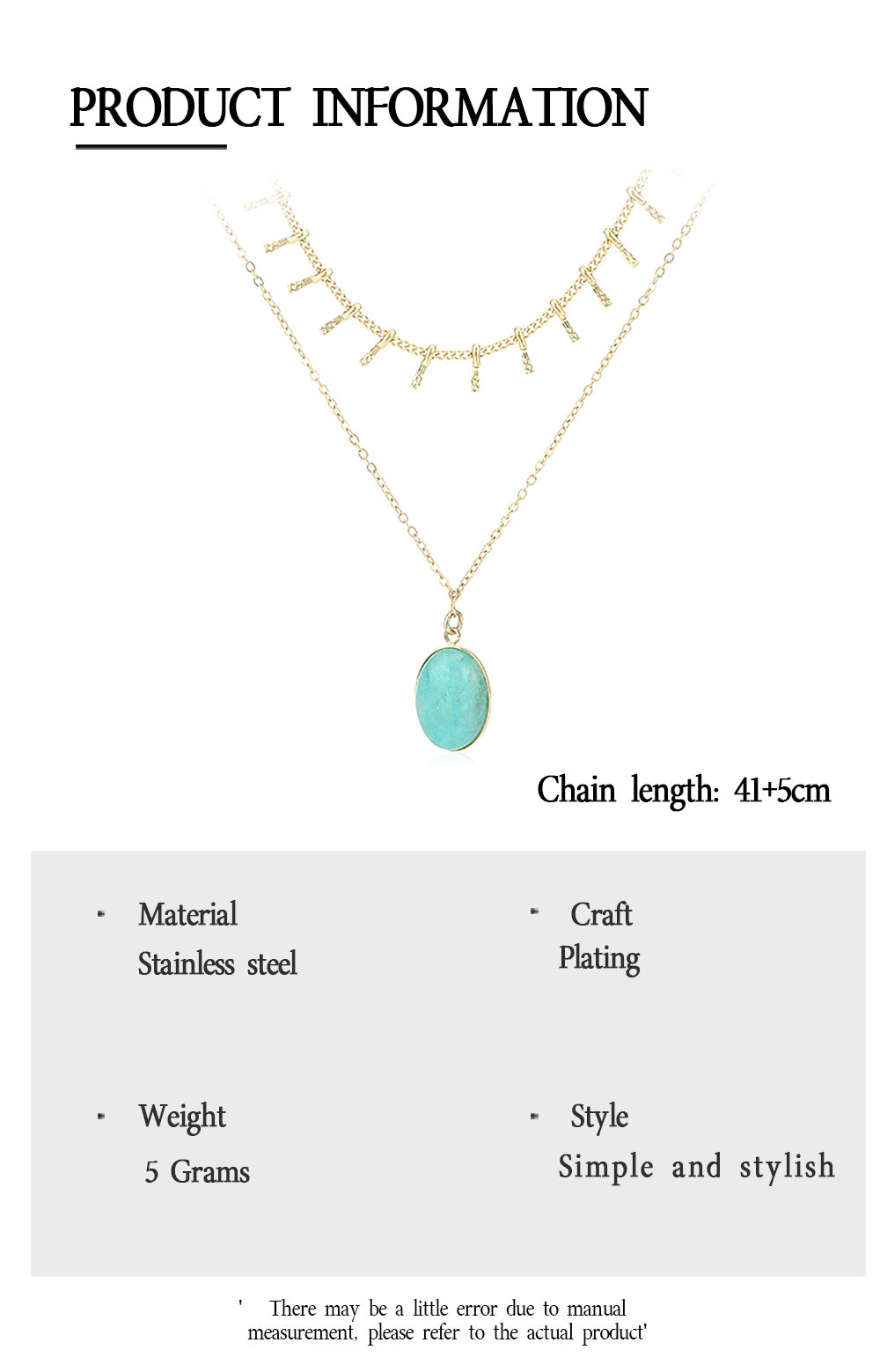 Bohemian Turquoise Pendant Necklace