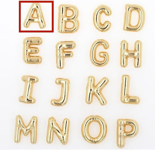 Glossy A-Z Letter Copper Pendant