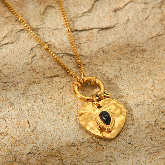 Vintage French Court Style Heart Pendant Necklace