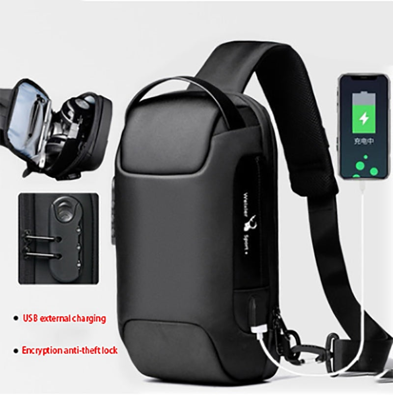 Waterproof USB Crossbody Shoulder Sling Bag