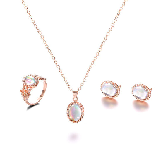 Coloured Pearl Pendant Necklace Set