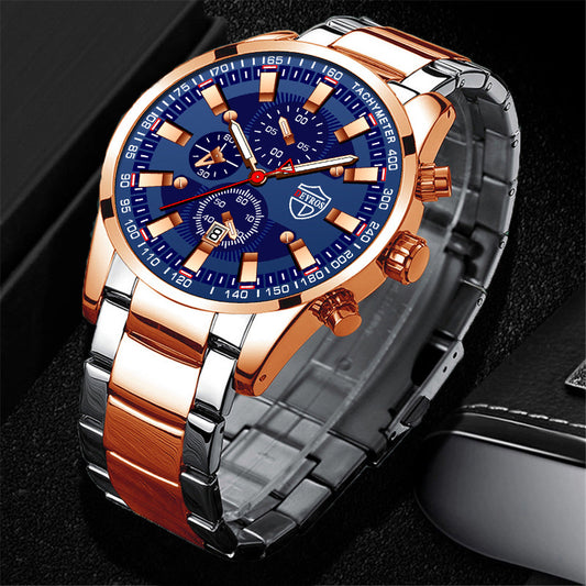 Stainless Steel Luminous Quartz Wristwatches