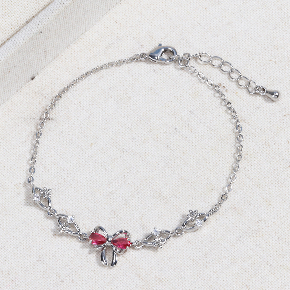 Sweet Bow Heart Rhinestone Bracelets