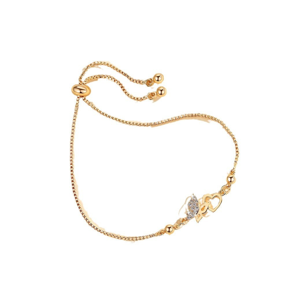 Adjustable Butterfly Heart Bracelet