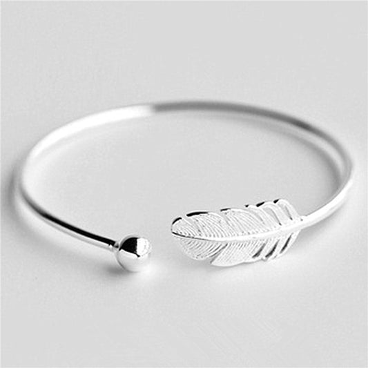 Leaf-Shaped Couple Bracelet