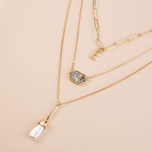 Multi-Layer Water Drop Pearl Necklace