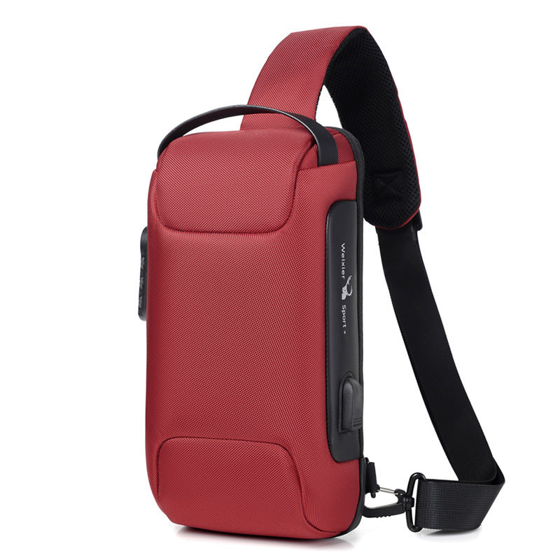 Waterproof USB Crossbody Shoulder Sling Bag