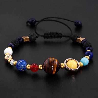 Universe Galaxy Eight Planets Beads Bracelet