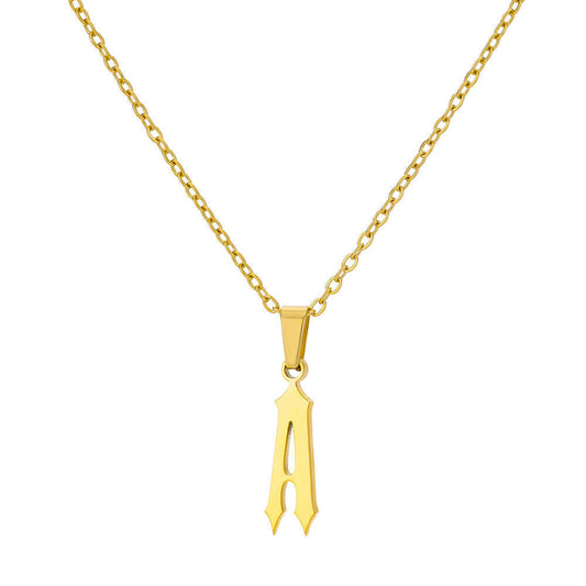 Funky A-Z Letter Pendant Necklace