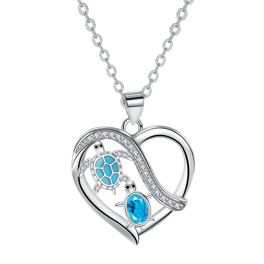 Heart Turtle Necklace Love