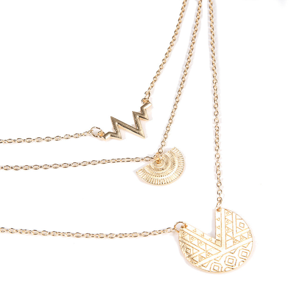 Boho Geometric Multi-Layer Necklace