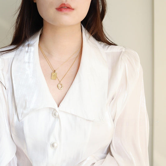 Circular Ring Hollow Irregular Necklace