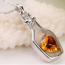 Wine Bottle Zircon Heart Necklaces