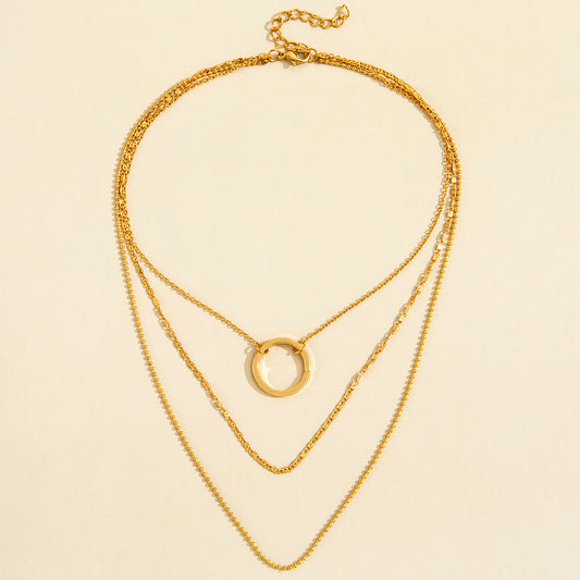 Simple Circle Clavicle Necklace