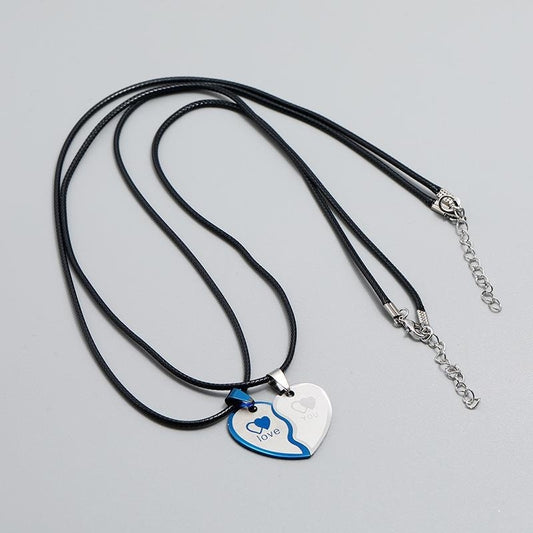 Heart-Shaped Friendship Couple Necklace – 2pcs