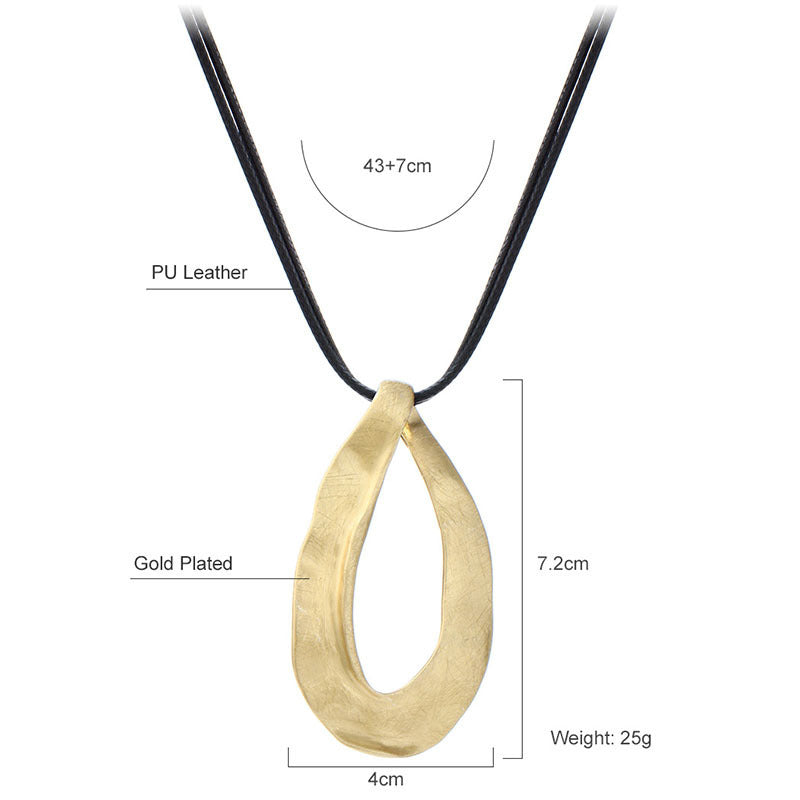 Drop Shape Pendant Oval Irregular Necklace