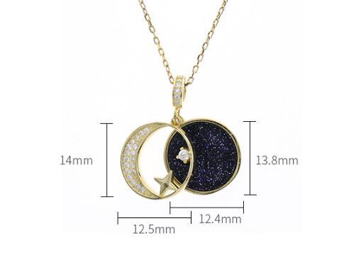 Silver & Gold Star Moon Necklace
