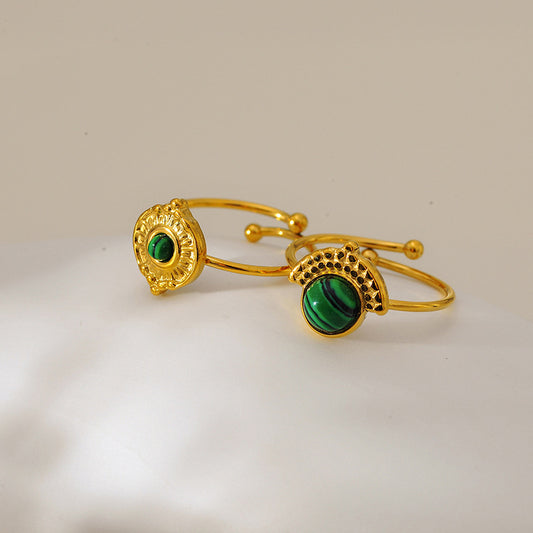 Natural Stone Turquoise Ring – Adjustable